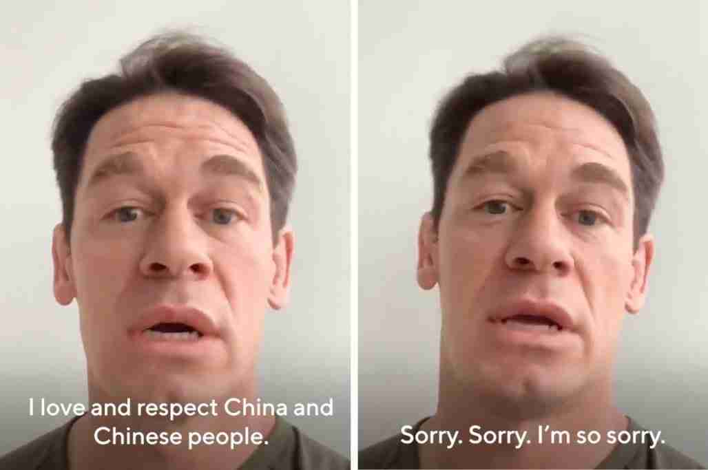 Actor And Wrestler John Cena Has Apologized To China After He Said Taiwan Is A Country