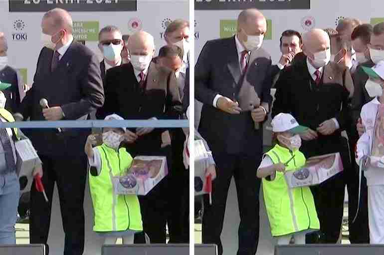 Turkey’s President Was Going To Cut The Ribbon At An Opening Event But This Little Girl Beat Him To It