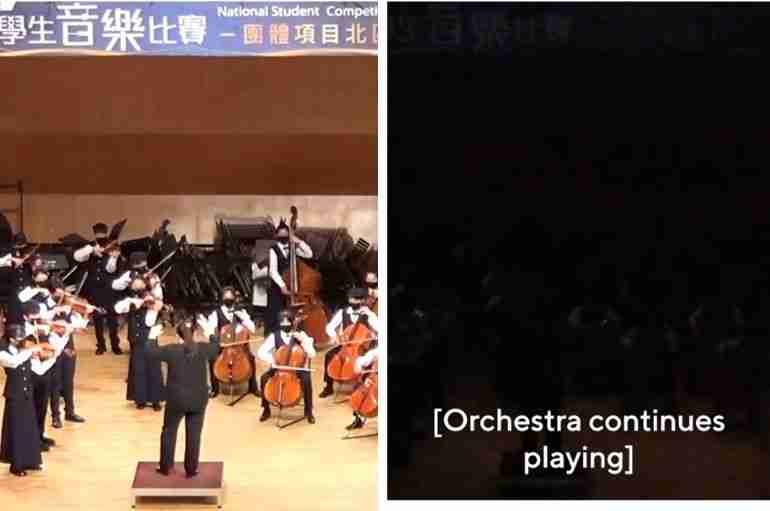 This School Orchestra In Taiwan Was Performing When A Blackout Hit But It Just Continued And It’s Incredible