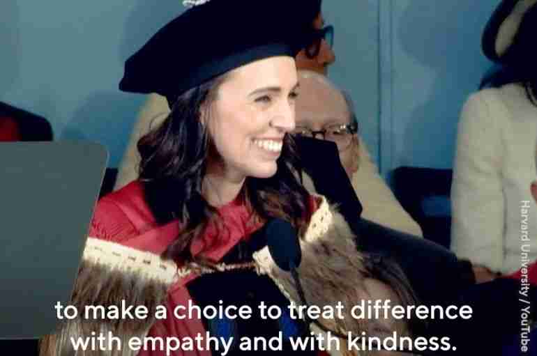 jacinda ardern harvard speech gun control democracy disinformation
