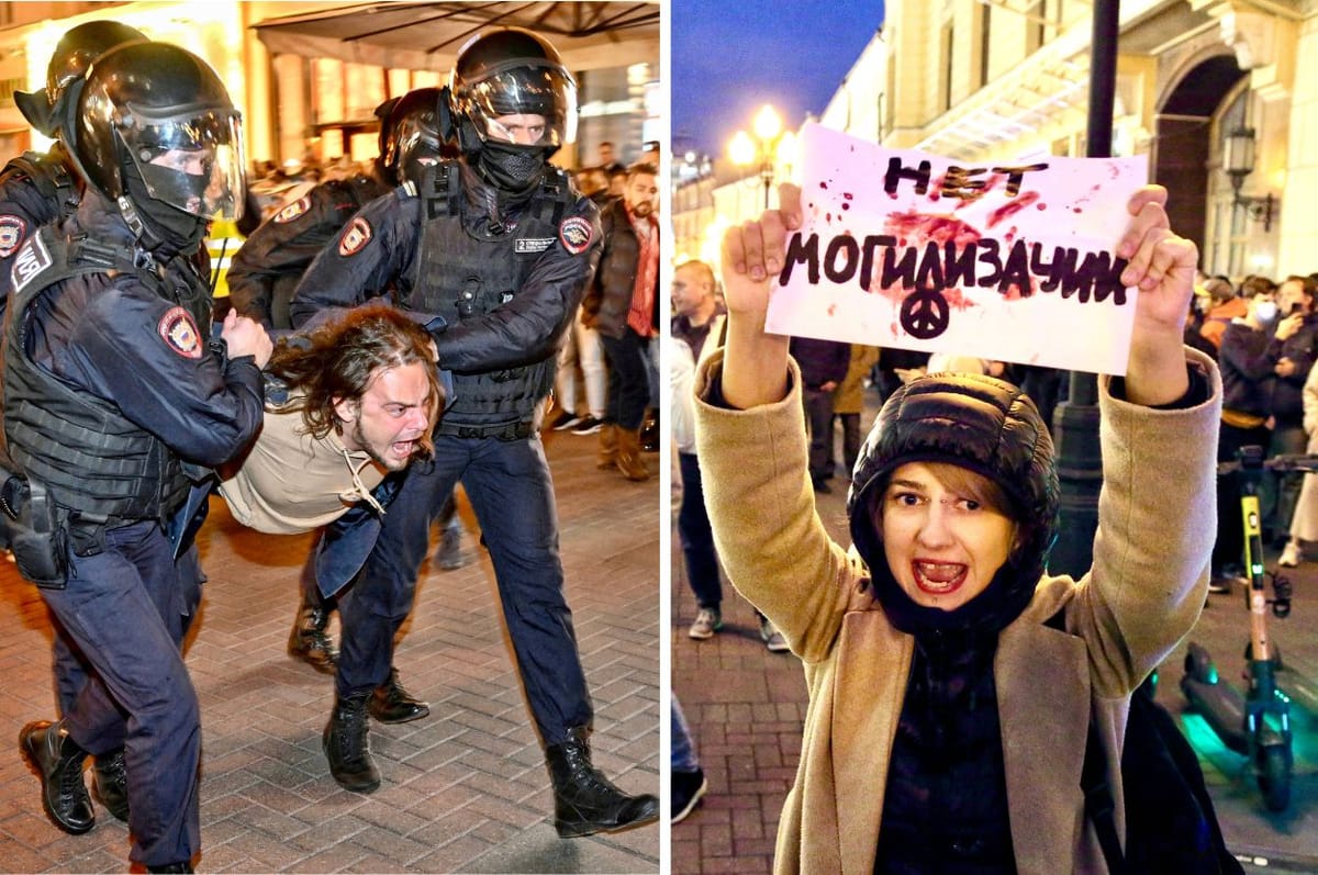 russia protests putin partial mobilization ukraine