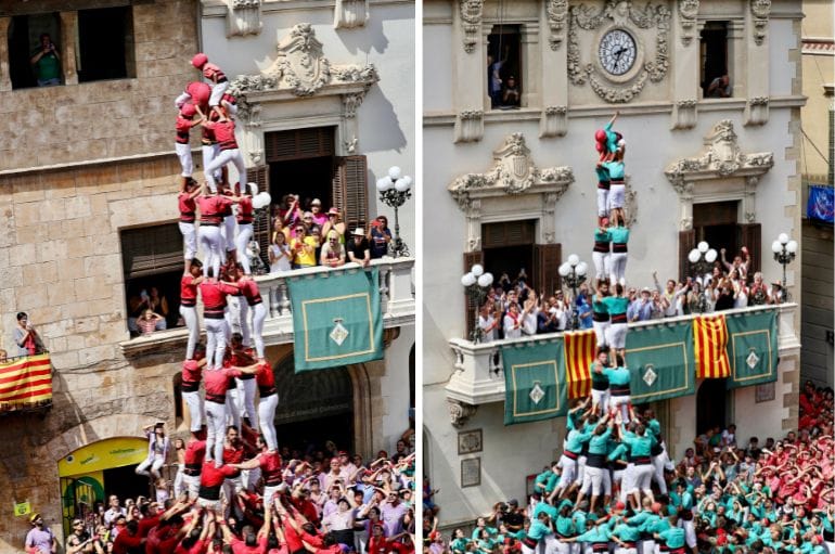 Hundreds Of People In Spain Built Human Towers For A Competition And It Looks Terrifyingly Amazing