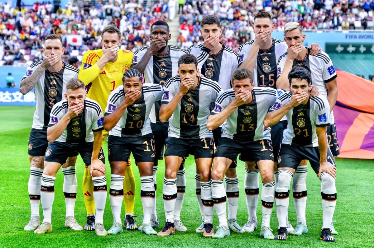 germany cover mouths protest onelove armband qatar world cup fifa
