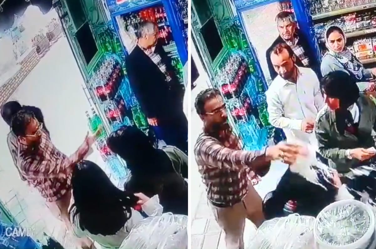 iran women yogurt attack hijab