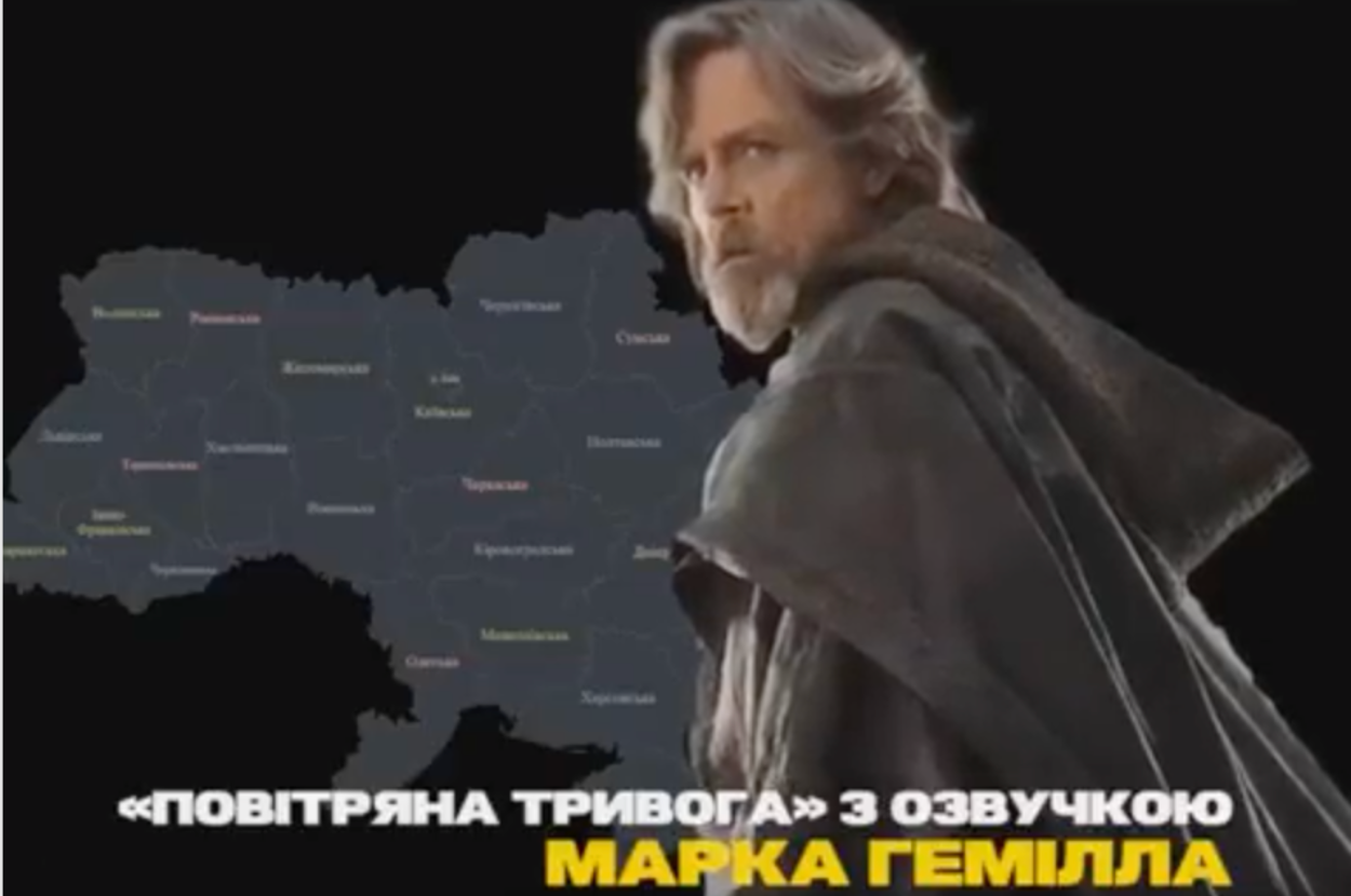 Star Wars Actor Mark Hamill Voiced An Ukrainian Air Raid Alert, Ending It With “May The Force Be With You”