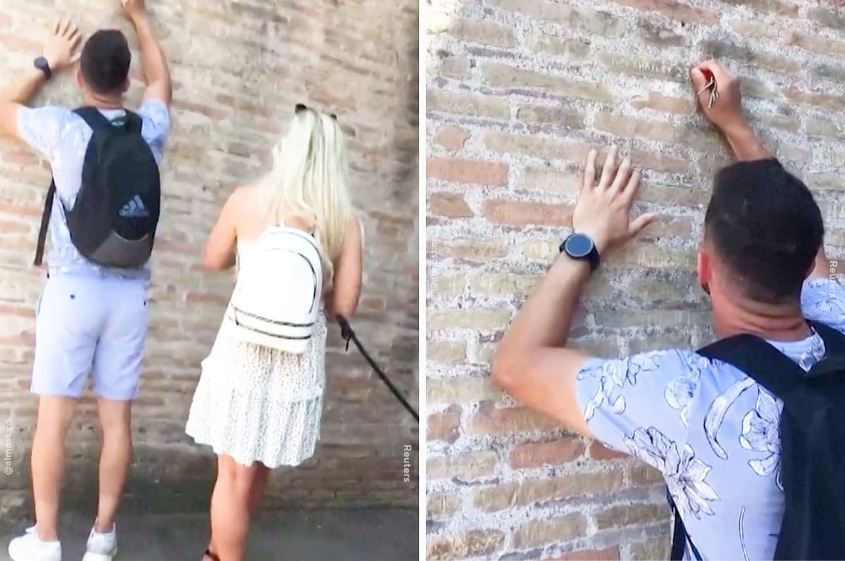 colosseum vandalized scratch girlfriend name
