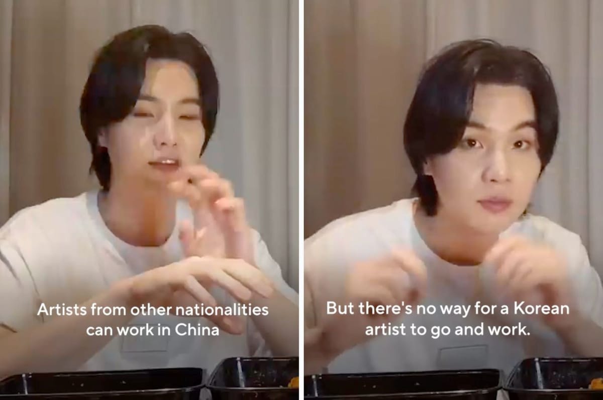 Suga made comment on China's ban on K-pop stars performing in the country