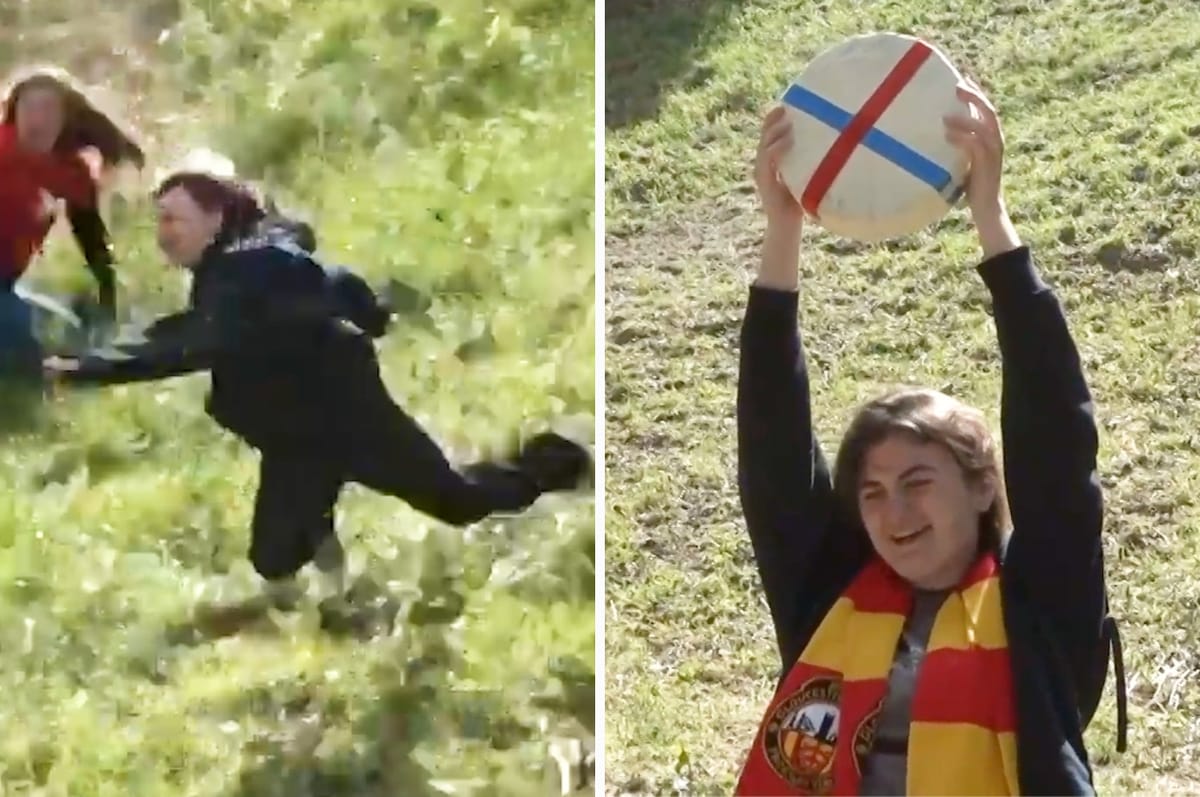 This Canadian Woman Fell And Was Knocked Unconscious During A UK Cheese Rolling Race But Still Won