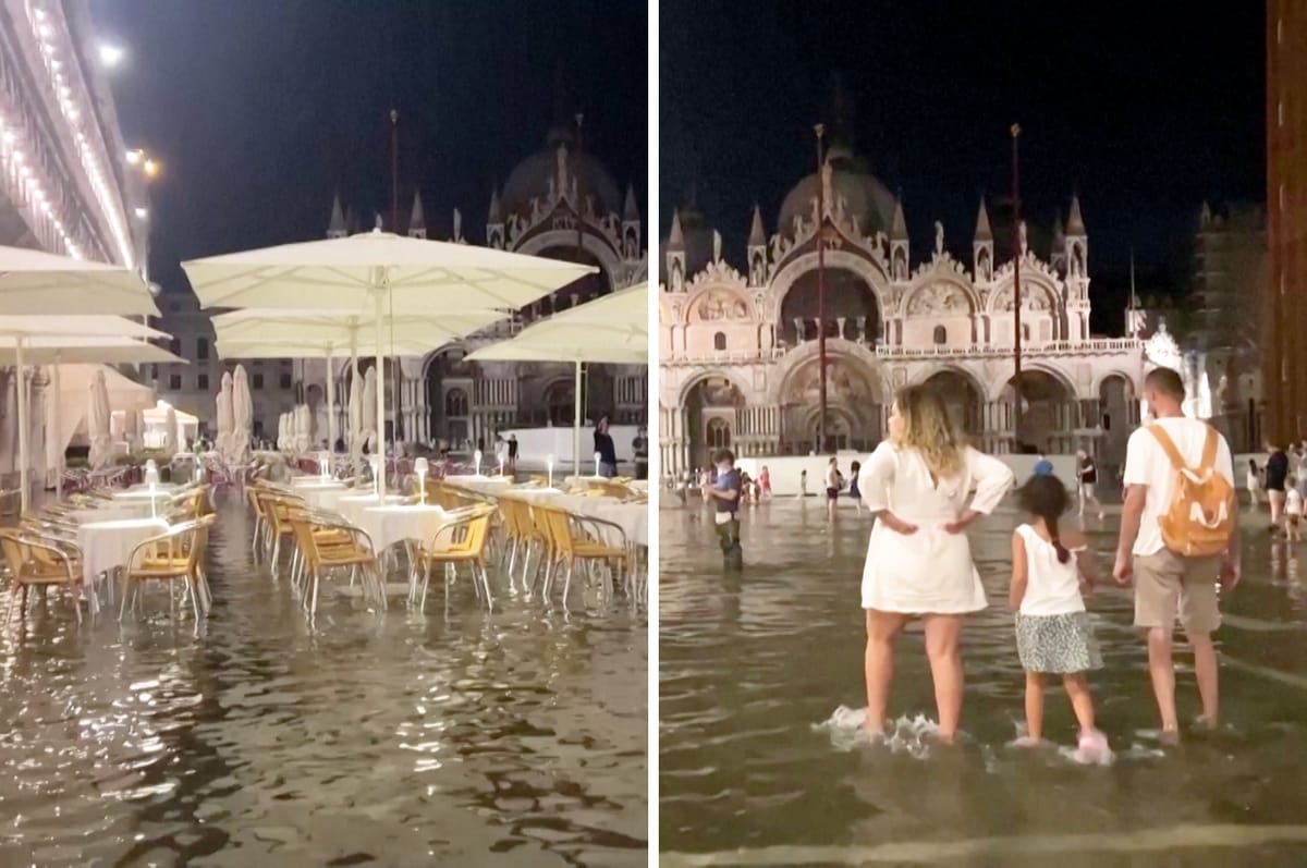 venice flood 2023 st marks square