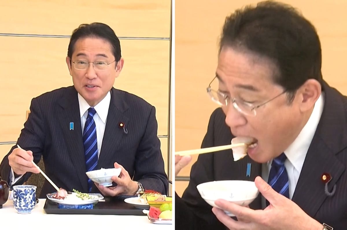 Japan’s Prime Minister Ate Fish From Fukushima Where It’s Releasing Nuclear Waste Water To Prove It’s Safe