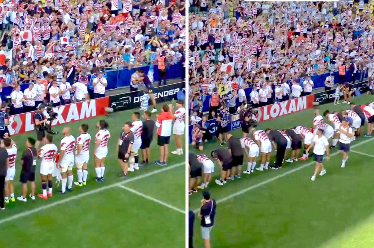 Japanese Rugby Players Bowed To Their Fans To Show Their Respect After They Lost At The World Cup