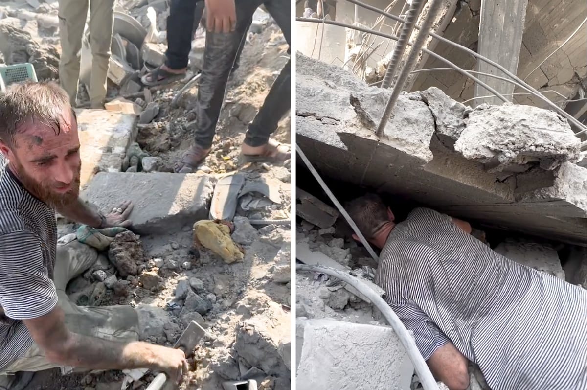 gaza dad looking for children rubble israel palestine