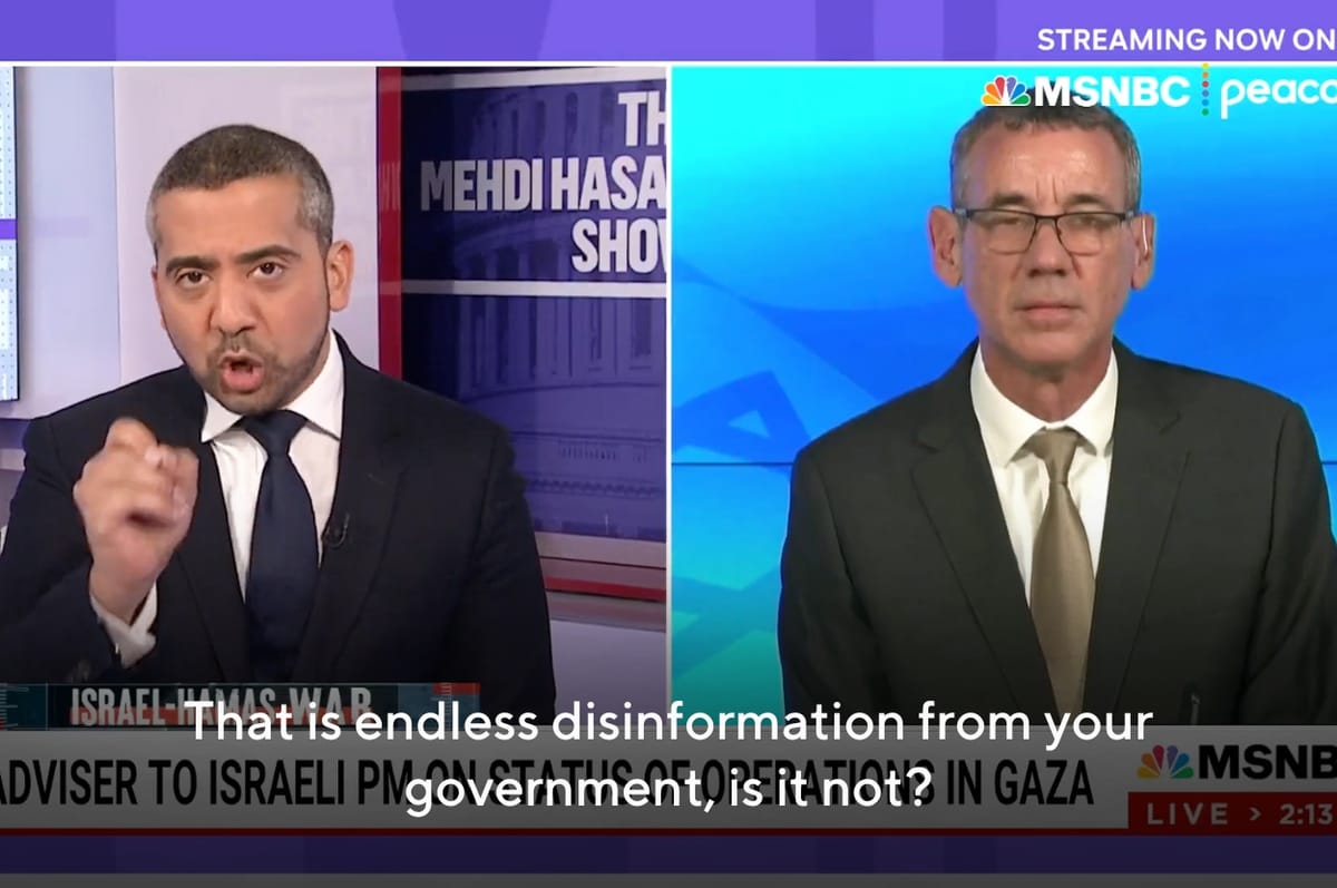 After Being Confronted By A MSNBC Presenter, An Israeli Advisor Has Admitted Israel Shared Disinformation