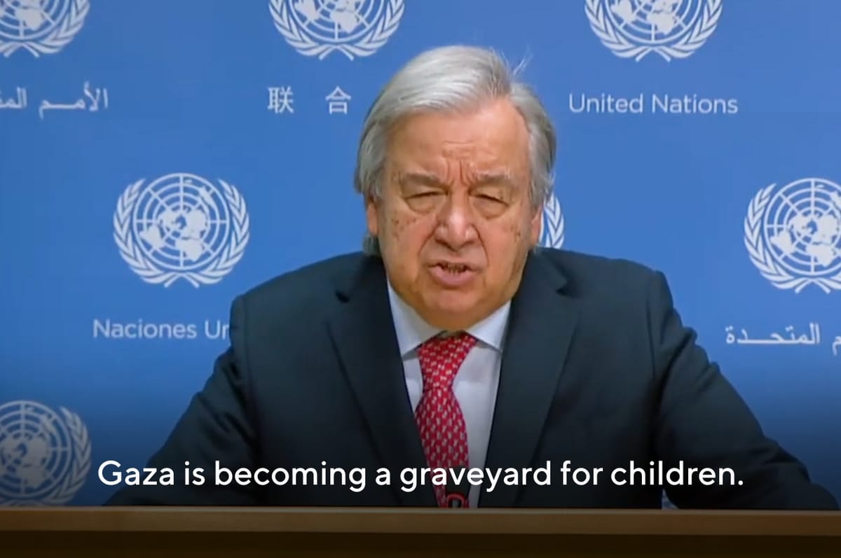 The Head Of The UN Said Gaza Is Becoming A “Graveyard For Children” And Called For A Ceasefire Now