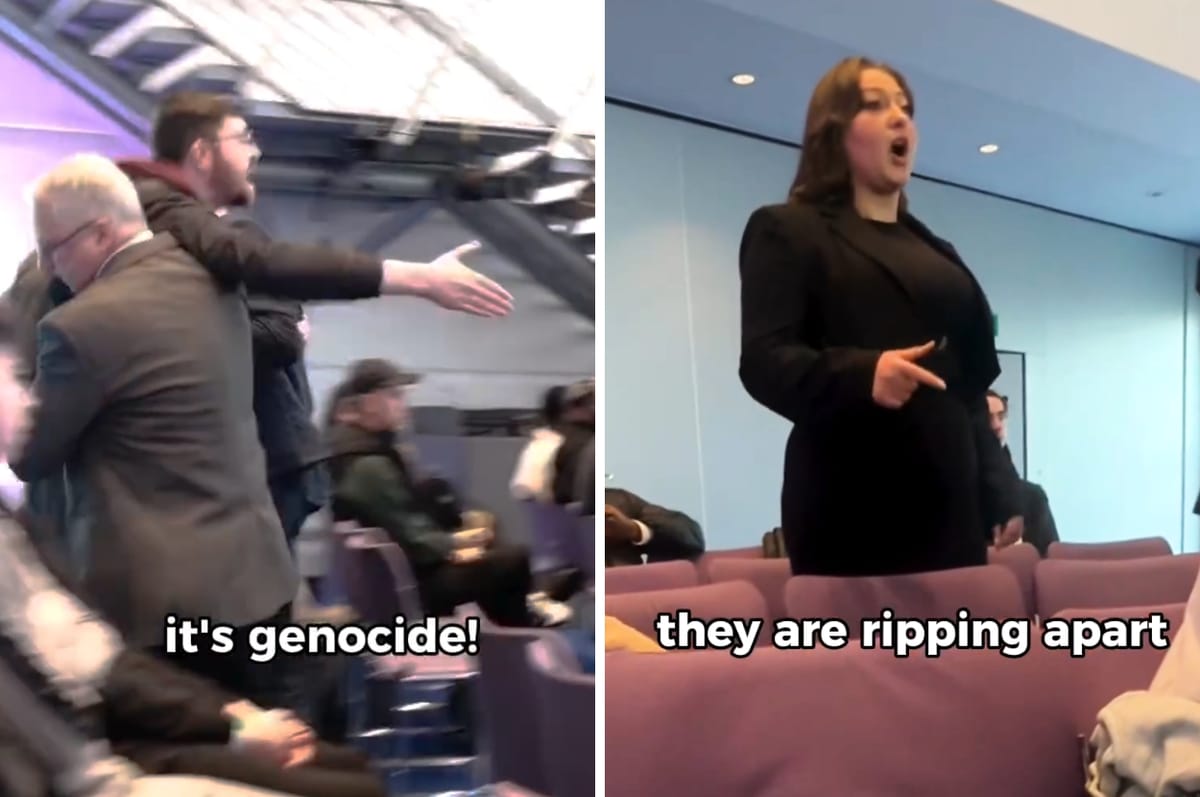 UK Activists Crashed A Weapons Company’s Presentation To Protest It Building The Israeli Jets Bombing Gaza