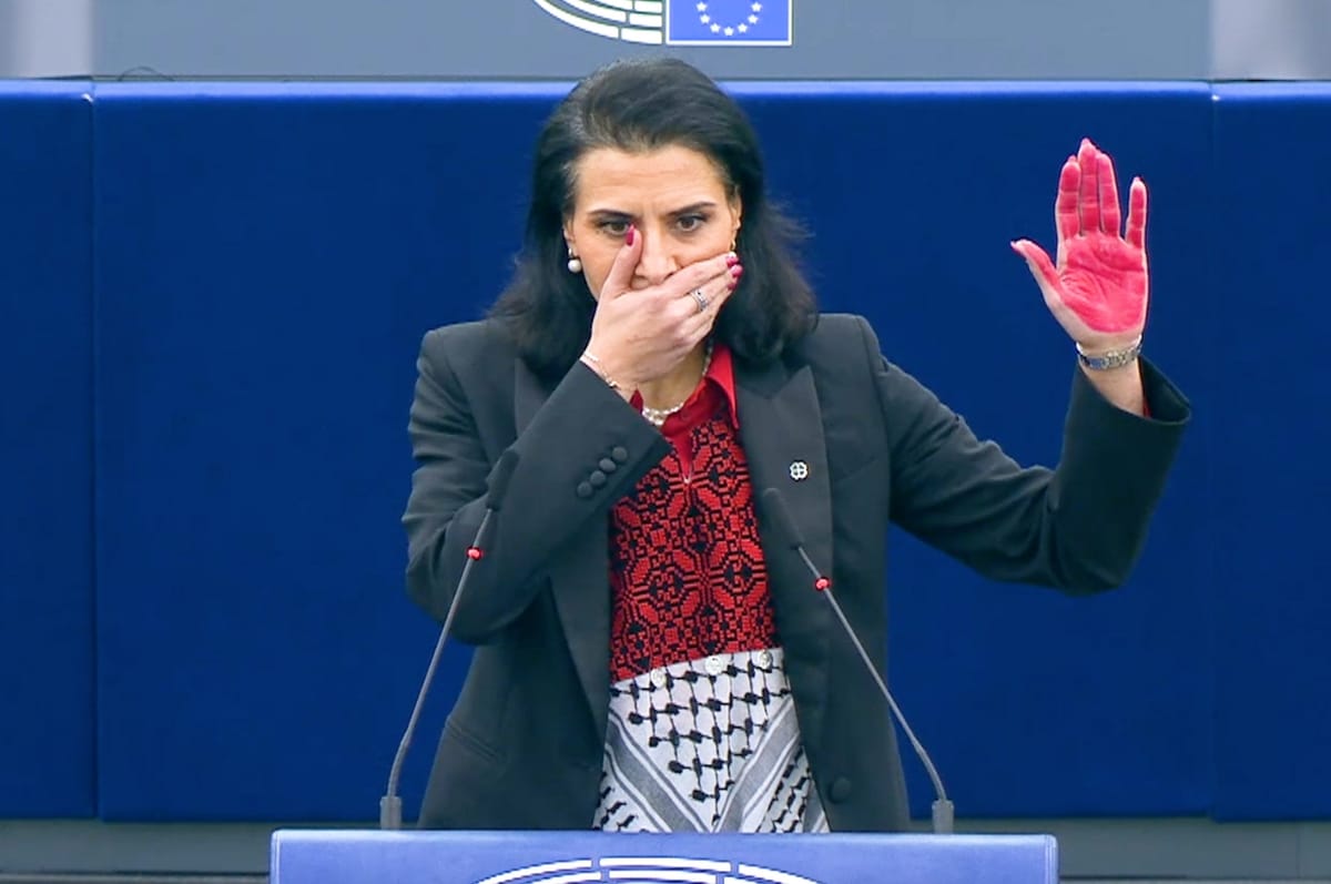 swedish mp silent protest gaza abir al-sahlani