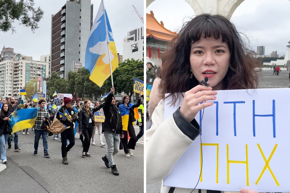 Hundreds Of People In Taiwan Held A Protest For Ukraine On The Second Anniversary Of Russia’s Invasion