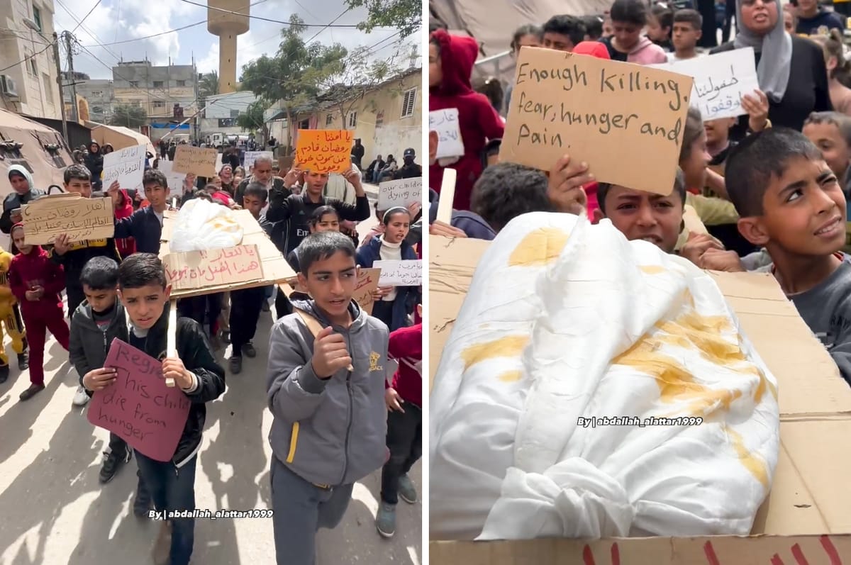 gaza children funeral starvation famine