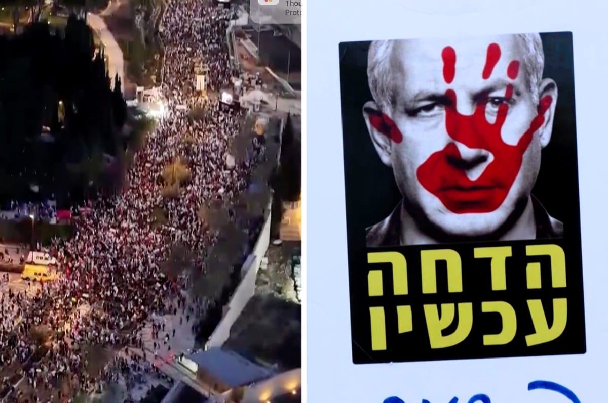 Tens Of Thousands Of People In Israel Held A Huge Protest Against The Government’s War On Gaza
