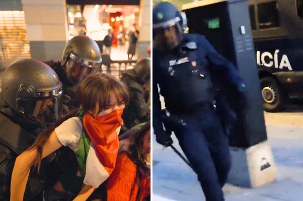 spain strike gaza police crackdown