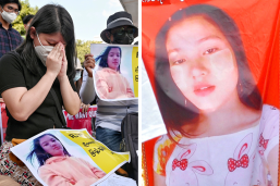 myanmar protest woman shot killed