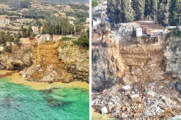 italy coffins sea landslide