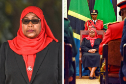 tanzania first woman president samia suluhu hassan in red thumbnail