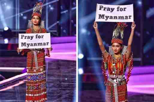 miss universe myanmar sign pray for myanmar protest thumbnail