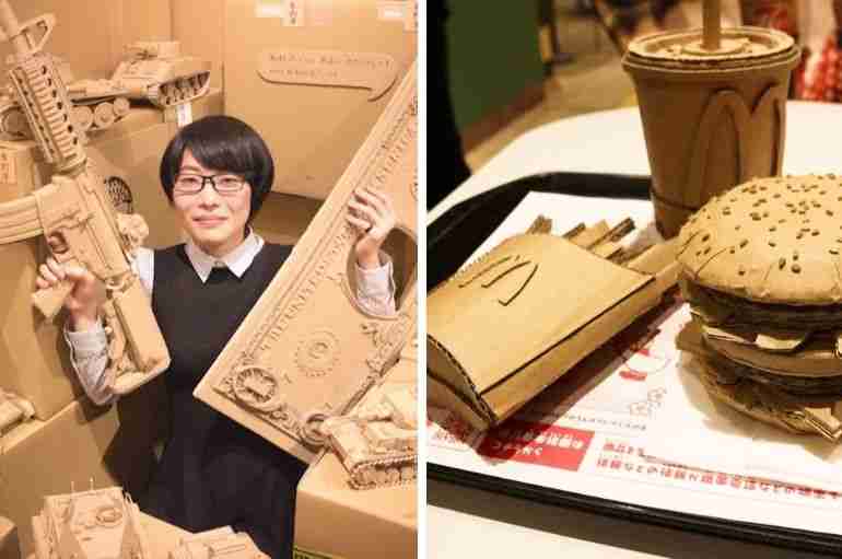 monami ohno cardboard sculptures japan