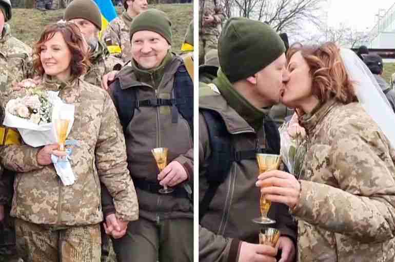 ukraine military couple wedding frontlines