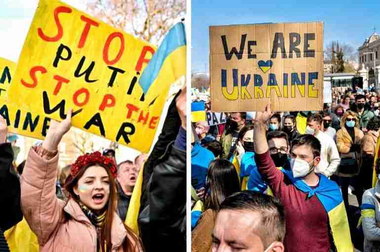 ukraine protests russia invasion world