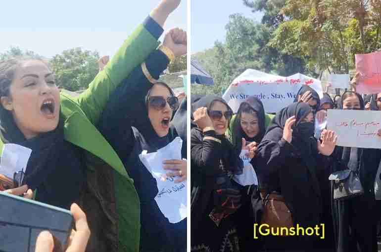 afghanistan women protest 1 year taliban