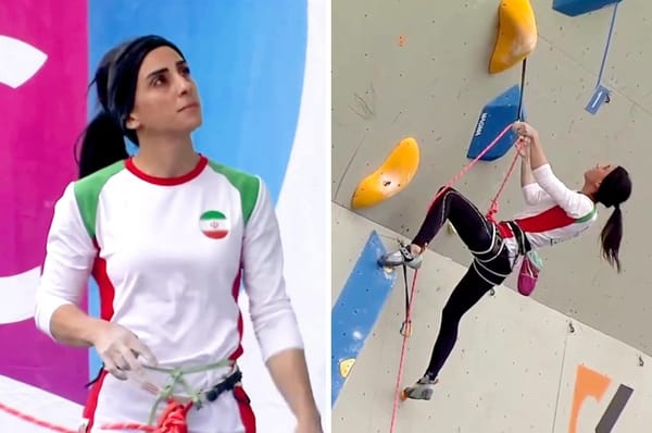 iran elnaz rekabi rock climber no hijab