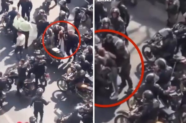 iran police molest woman protester