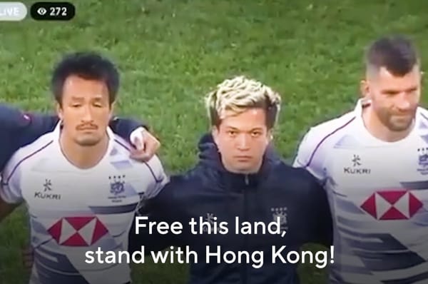 hong kong pro democracy anthem rugby
