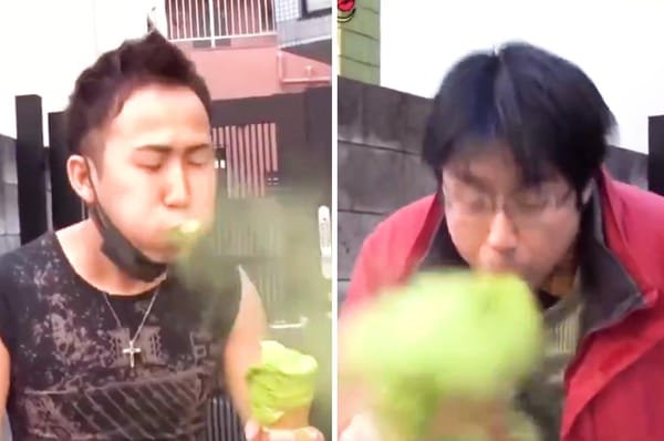 japan matcha ice cream cough choke video