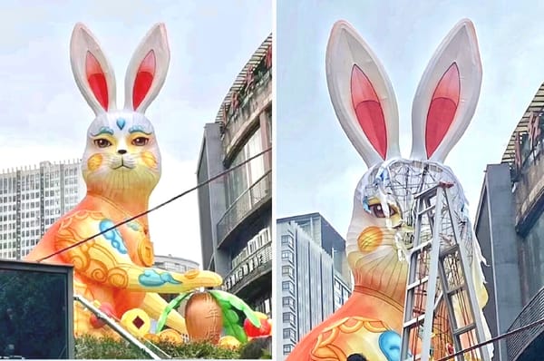 china ugly rabbit lantern removed chongqing