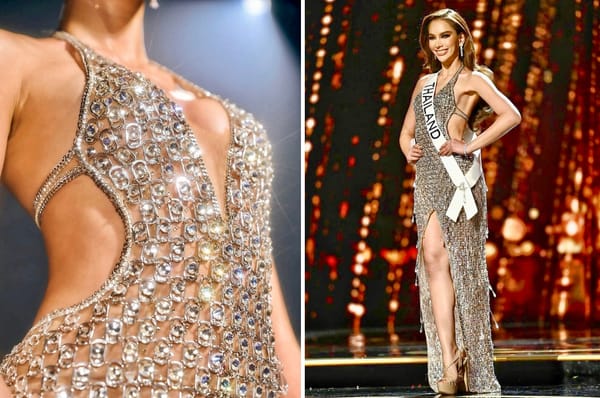 miss universe thailand soda can tabs dress garbage