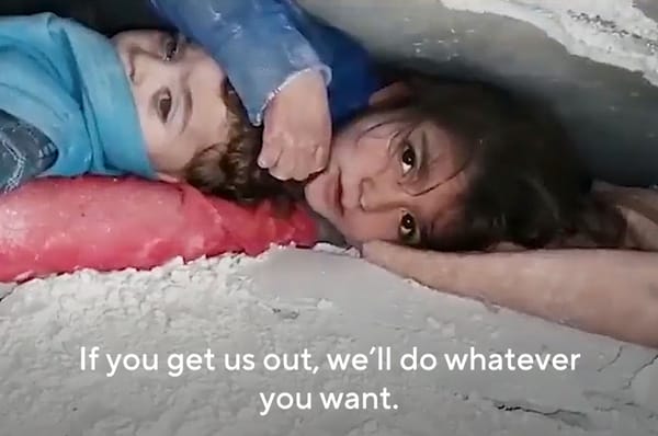 Syrian girl protect brother turkey Syria earthquake 2023