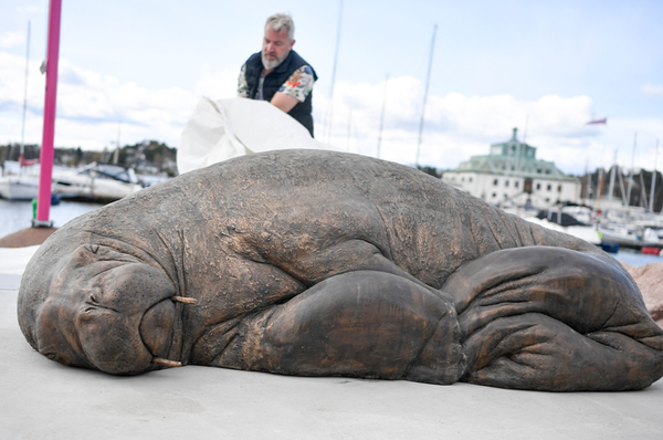 freya walrus statue norway