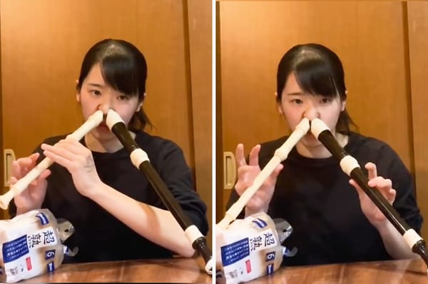 japanese woman recorders nostrils haruka