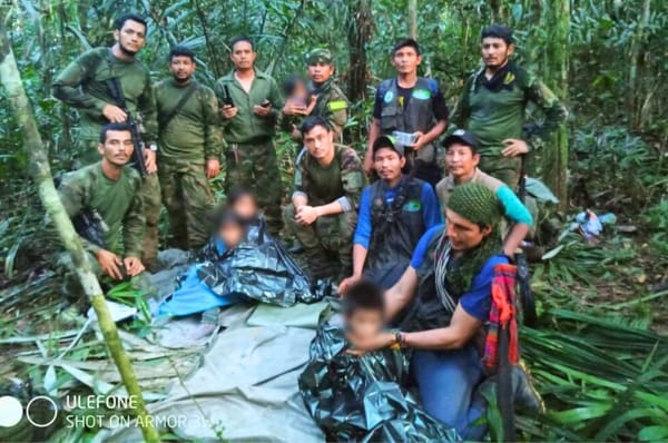 colombia children rescue jungle plane crash