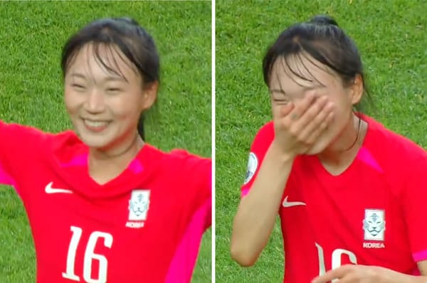 south korea women soccer player goal got shy
