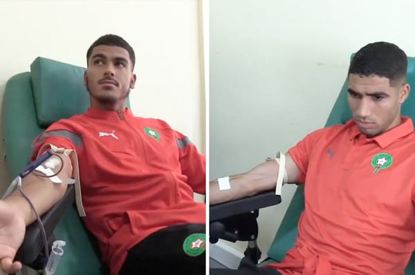 morocco soccer donate blood earthquake